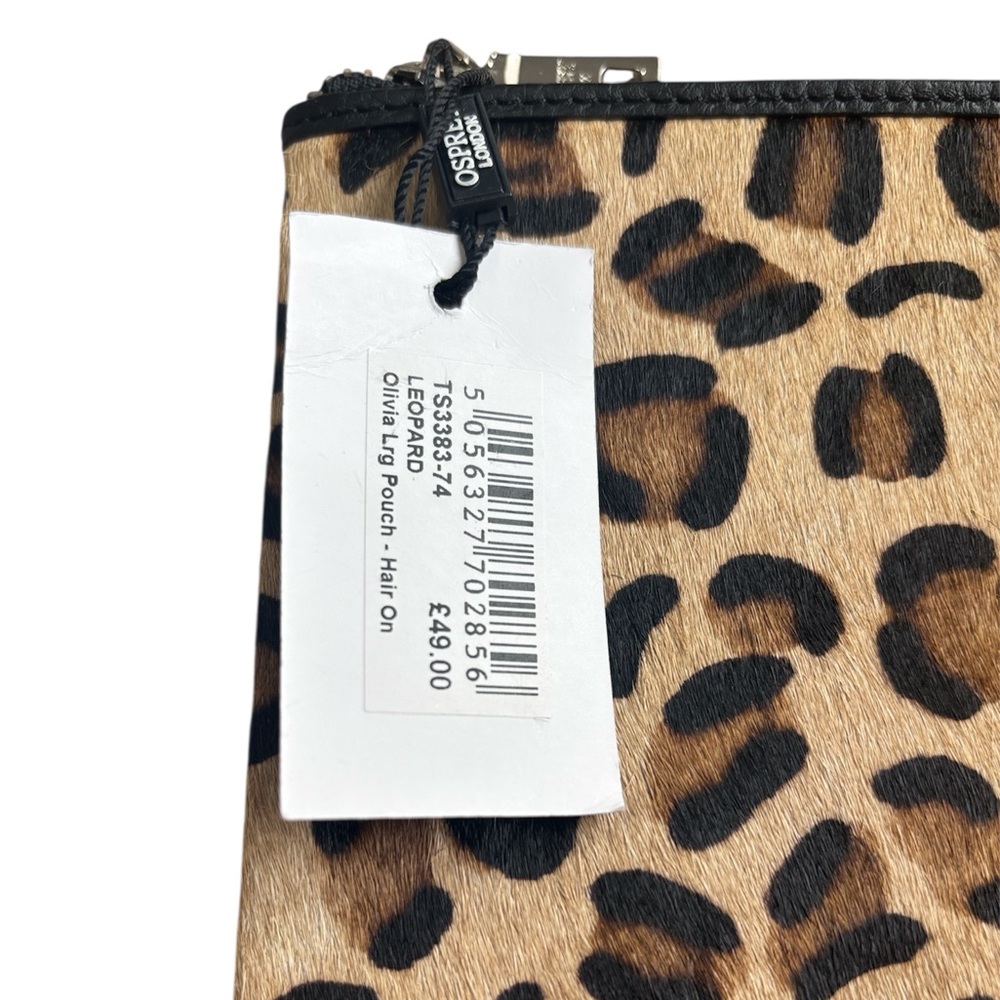 New w tags Osprey London Animal leopard Print Clutch leather pouch - Picture 2 of 7